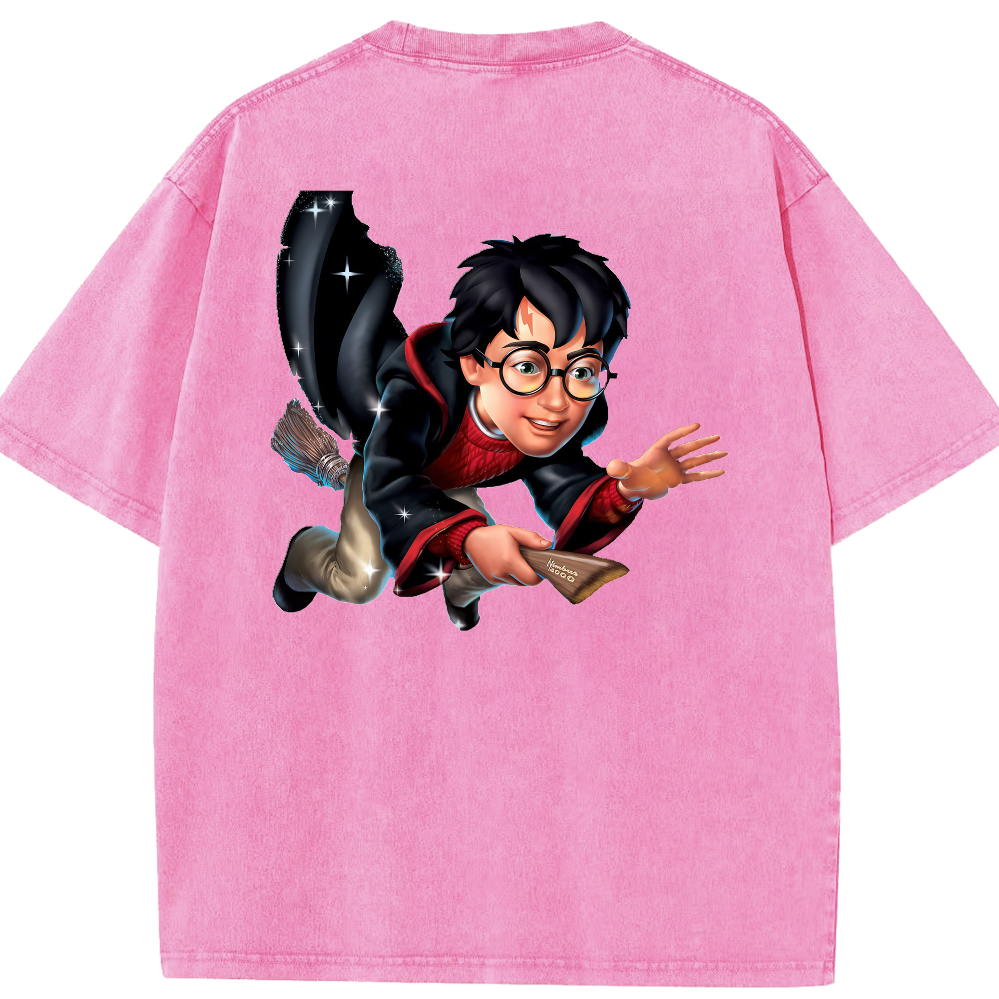 （画像用） Harry Potter ハリー・ポッターシリーズ 綿100% ヴィンテージ風 半袖Tシャツ（背面プリント）